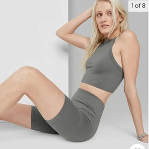 Wild fable gray ribbed bike shorts size small